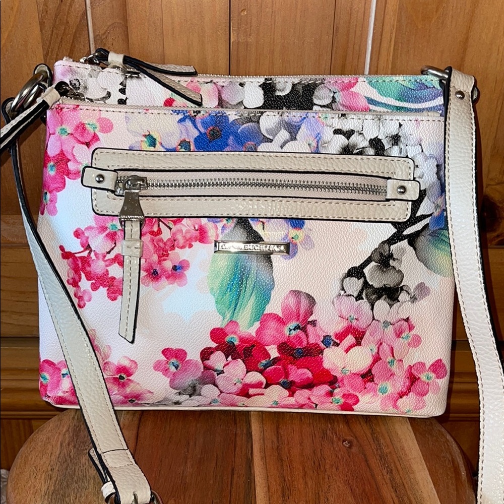 Dana Buchman Floral Crossbody Bag with adjustable straps -New